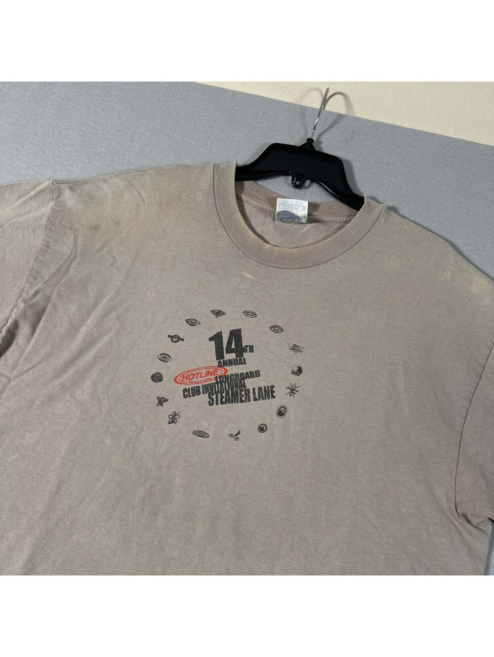 VTG Hotline Longboard T-shirt Large? Annual Club International Skate Distressed